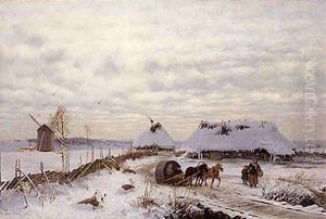 Winter Landscape by Oskar Hoffmann