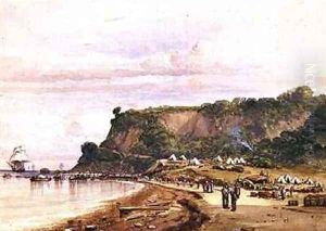 Landing of the British and French Troops at Varua on the Black Sea from HMS Bellerophon by Colonel Ben Hallewell