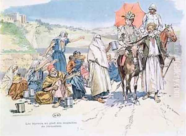 Lepers outside the walls of Jerusalem - view 1