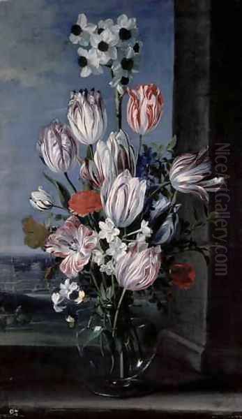 Flowers in a Crystal Vase - view 1