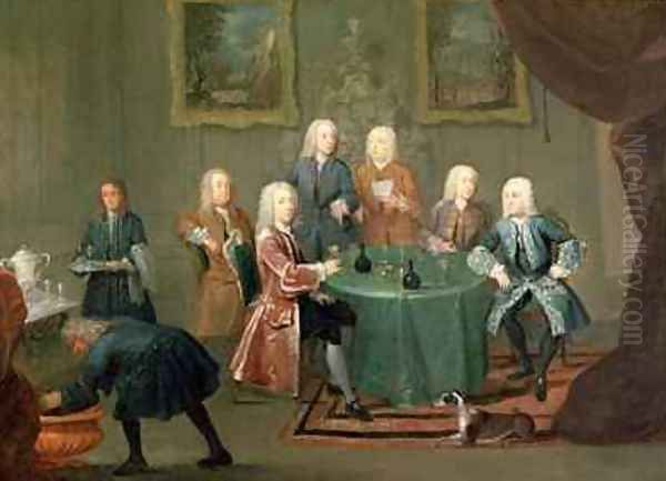 The Brothers Clarke with Other Gentlemen Taking Wine - view 1
