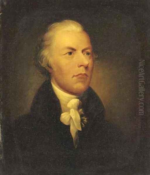 Portrait of a gentleman, previously identified as William Pitt the younger, bust-length, wearing a black coat and white cravat - view 1