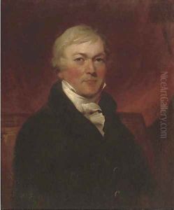 Portrait of a gentleman, half-length, in a black coat and white cravat by John Hoppner