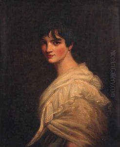 Portrait of a Lady, quarter-length, in a white dress by John Hoppner