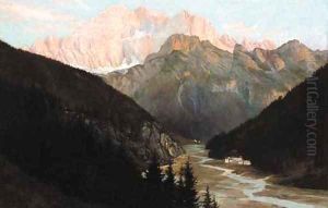 Sunset on the Civetta, Italian Tyrol by Henry Howard