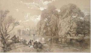 Eton College from the river by James Duffield Harding