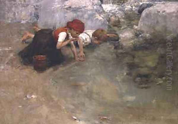 Drinking from a pool - view 1