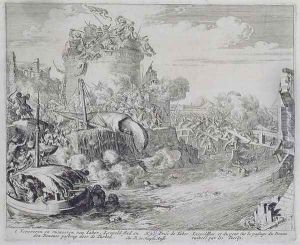 Vienna Print Cycle Conquering Tabor Island on the Outskirts of Leopoldstadt by Romeyn de Hooghe