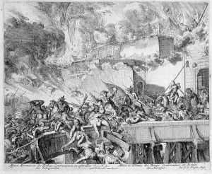 Vienna Print Cycle Explosion of a Mine and Countermine Raid on the Turks by Romeyn de Hooghe