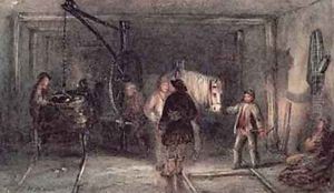 Pit Ponies and Cart by Thomas H. Hair