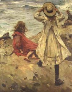 Children at the Seaside by Frank Gascoigne Heath