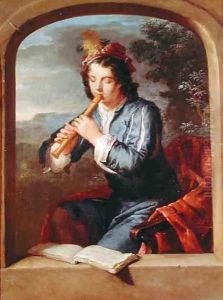 Young Man Playing the Flute by Gerard Hoet