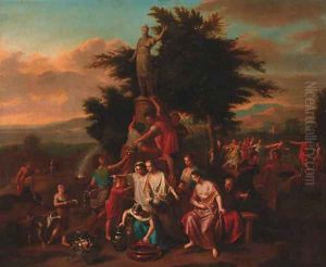 Celebrants at a shrine of Diana by Gerard Hoet