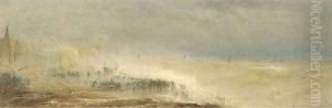 The Chain Pier, Brighton, during the hurricane, 24 November 1824 by Henry George Hine