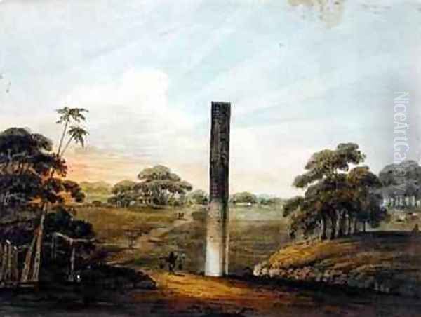 The Pre Asokan pillar at Araraj North Bihar - view 1