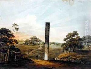 The Pre Asokan pillar at Araraj North Bihar by J. Harris