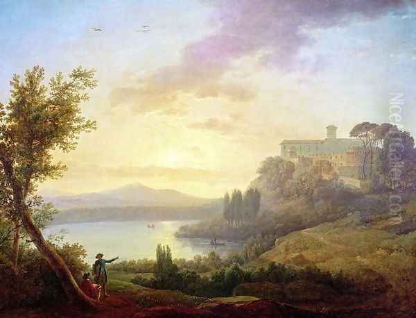 Italian Landscape Setting Sun - view 1