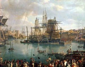 The Port of Brest with a view of shipping 1794