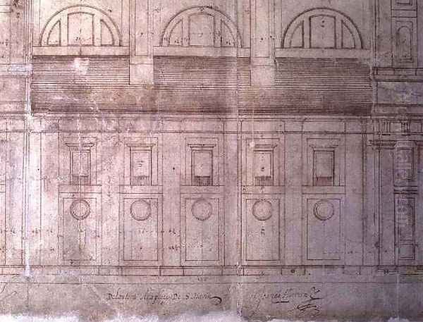 Design for the exterior elevation of the facade of Valladolid Cathedral in the Plaza de Santa Maria - view 1