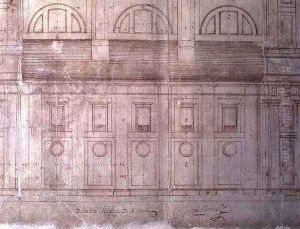 Design for the exterior elevation of the facade of Valladolid Cathedral in the Plaza de Santa Maria