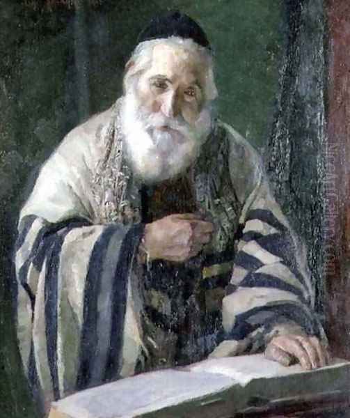 Rabbi Reading The Torah by Otto Herschel