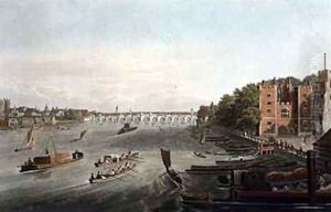 A View of Westminster Bridge and Lambeth Palace by Robert the Elder Havell
