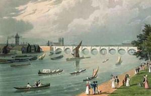 View of Waterloo Bridge by Robert the Elder Havell