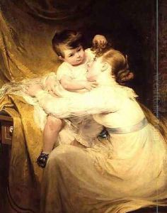 Portrait of Mrs De Wint and her Daughter Helen by William Hilton