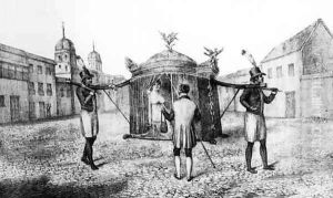 A Brazilian Sedan Chair and a Person Begging for the Church by John Henderson