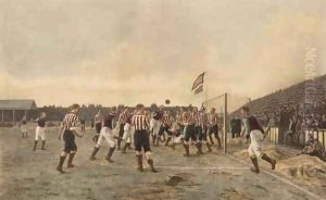 Aston Villa v Sunderland by Thomas Marie Madawaska Hemy