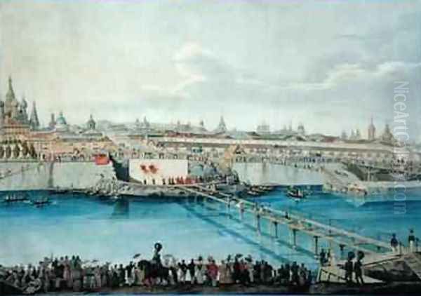 Laying of the Moskvoretsky Bridge in Moscow - view 1