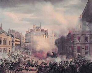 The Burning of the Chateau dEau at the Palais Royal by Eugene Hagnauer