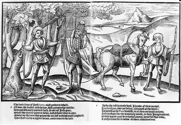 An Irish Servant his Master and a Groom - view 1