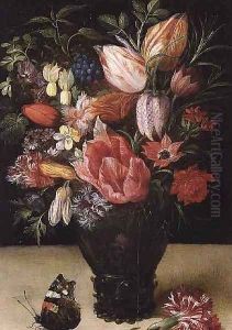 Still Life of Flowers by Kasper or Gaspar van den Hoecke