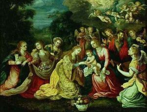 The Mystic Marriage of St Catherine by Kasper or Gaspar van den Hoecke