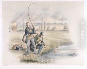 Jack Fishing Lea Bridge from a set of six images of Angling by Henry Heath
