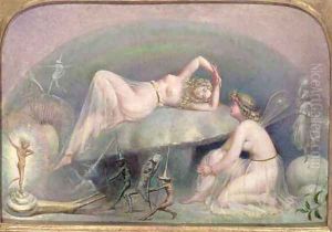 Fairy resting on a Mushroom by Thomas Heatherley