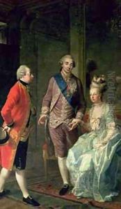 Archduke Maximilian Franz visiting Marie Antoinette 1755-93 and Louis XVI 1754-93 by Josef Hauzinger