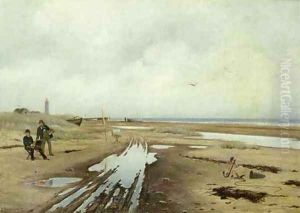 Artists on a Beach by Oscar Herschend