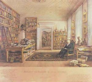 Baron von Humboldt 1769-1859 in his Library