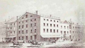 Fraunces Tavern on the corner of Broad and Peel Streets New York City by George Hayward