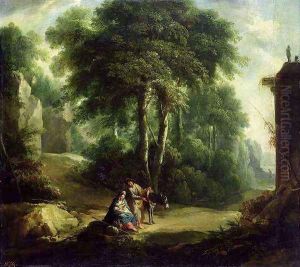 Rest on the Flight into Egypt by Johann Andreas Herrlein