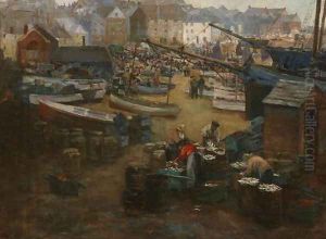 Packing Fish St Ives by Gwendoline Margaret Hopton