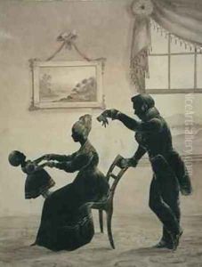 Silhouette of a young family by Jarvis F. Hanks
