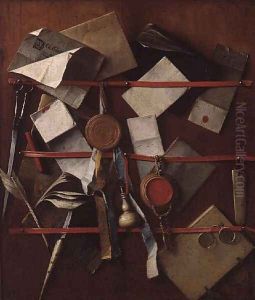 Still Life Letter Rack by Samuel Van Hoogstraten
