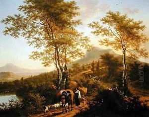 Italian Landscape with Peasants by Willem de Heusch