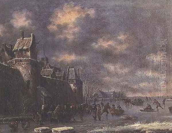 Winter Landscape with figures - view 1