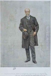 Thomas Garrigue Masaryk 1850-1937 by Vojtech (Adalbert) Hynais