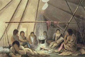 Interior of a Cree Indian Tent
