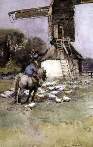Horseman by a Windmill